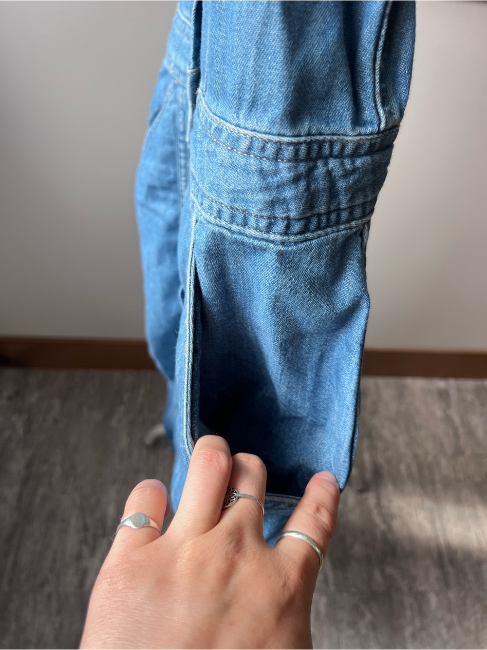 Levi’s Denim Button-Front Pinafore Dress - Blue - Picture 3 of 4